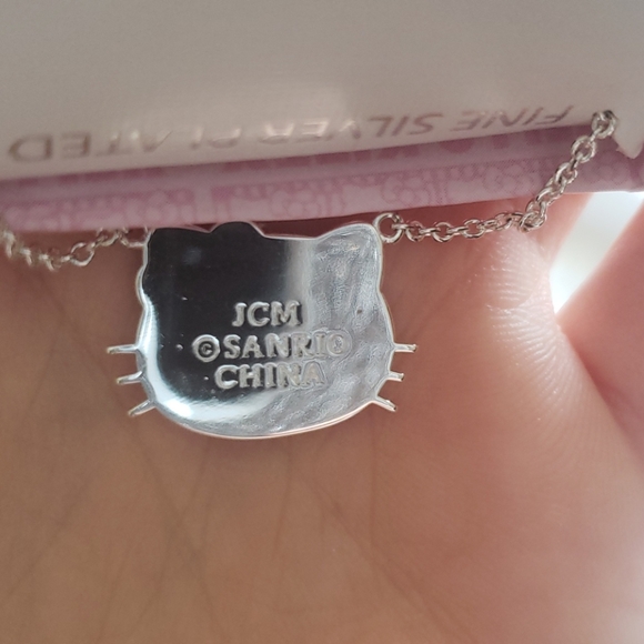 NIB Hello Kitty Silver Plated Crystal Necklace - Picture 5 of 7